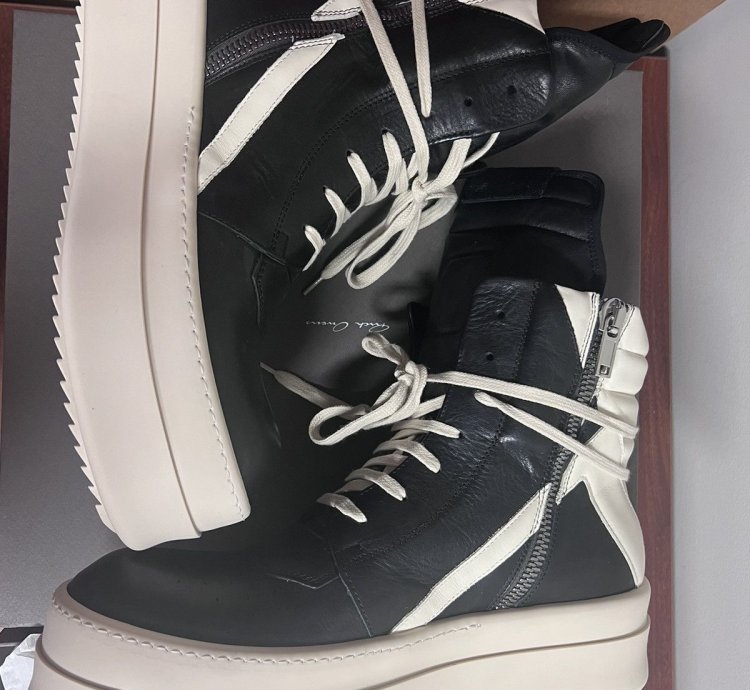 Rick Owens Black Mega Bumper Geobasket Sneakers