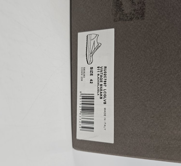 Rick Owens Black Milk Vintage Leather Sneakers New Size 42