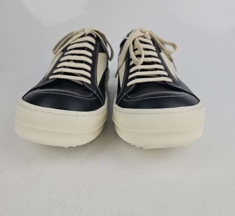 Rick Owens Black Milk Vintage Leather Sneakers New Size 42