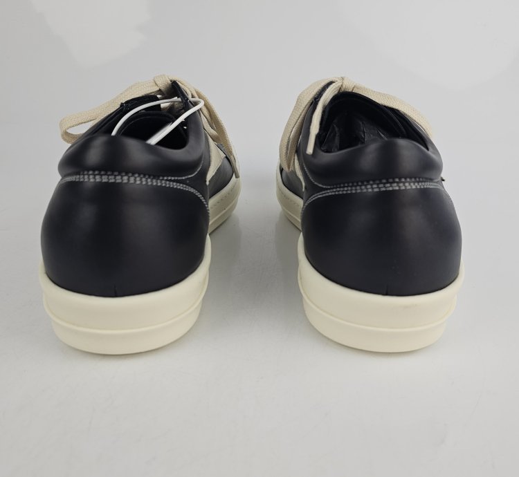 Rick Owens Black Milk Vintage Leather Sneakers New Size 42