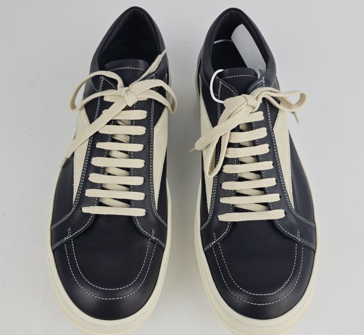 Rick Owens Black Milk Vintage Leather Sneakers New Size 42
