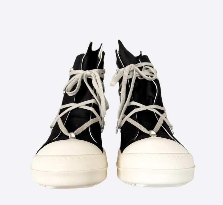 Rick Owens Black White Hexagram High Top Sneakers