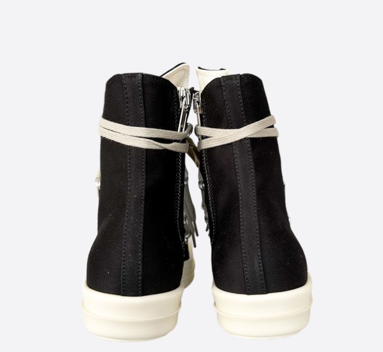 Rick Owens Black White Hexagram High Top Sneakers