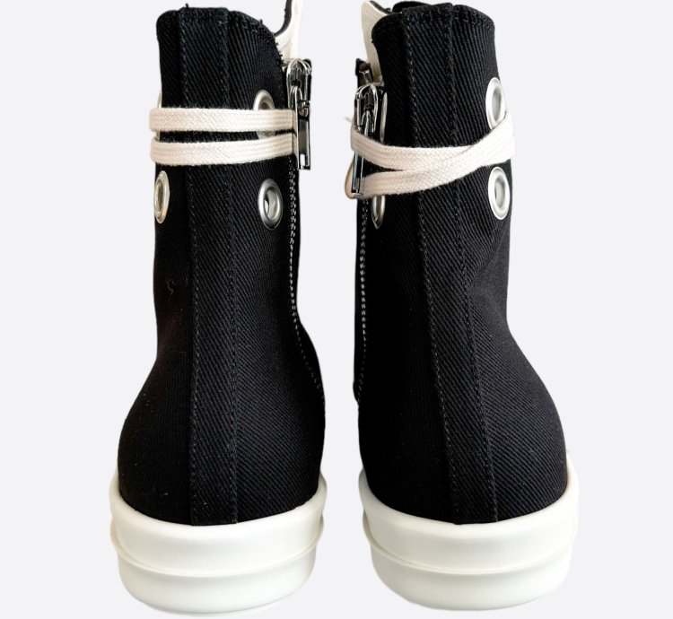 Rick Owens Black White Hightop Sneakers