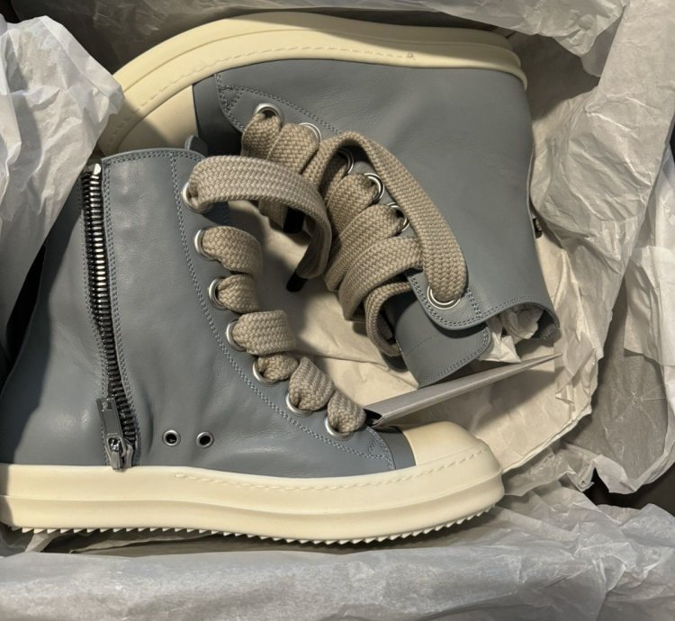 Rick Owens Blue Porterville Jumbolaced Sneakers
