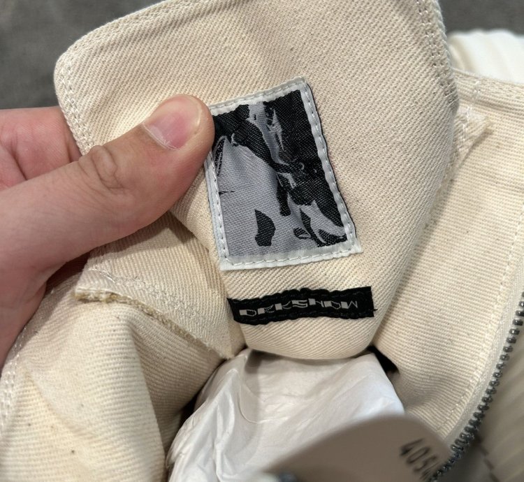 Rick Owens Chalk White Canvas Pentagram Embroidered Ramones