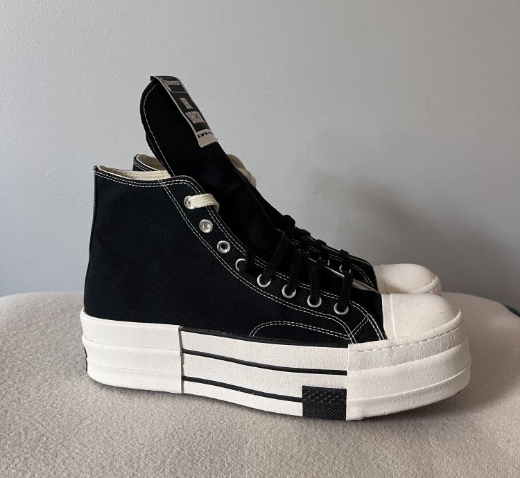 Rick Owens Converse DBL DRKSTAR Hi in Black
