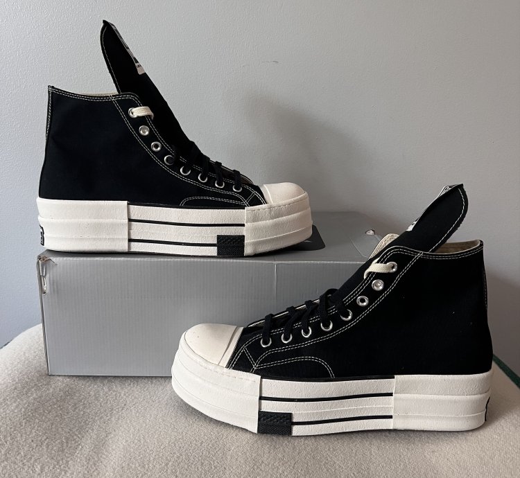 Rick Owens Converse DBL DRKSTAR Hi in Black