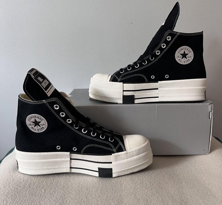 Rick Owens Converse DBL DRKSTAR Hi in Black