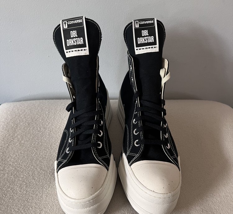 Rick Owens Converse DBL DRKSTAR Hi in Black