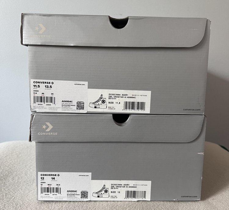 Rick Owens Converse DBL DRKSTAR Hi in Black