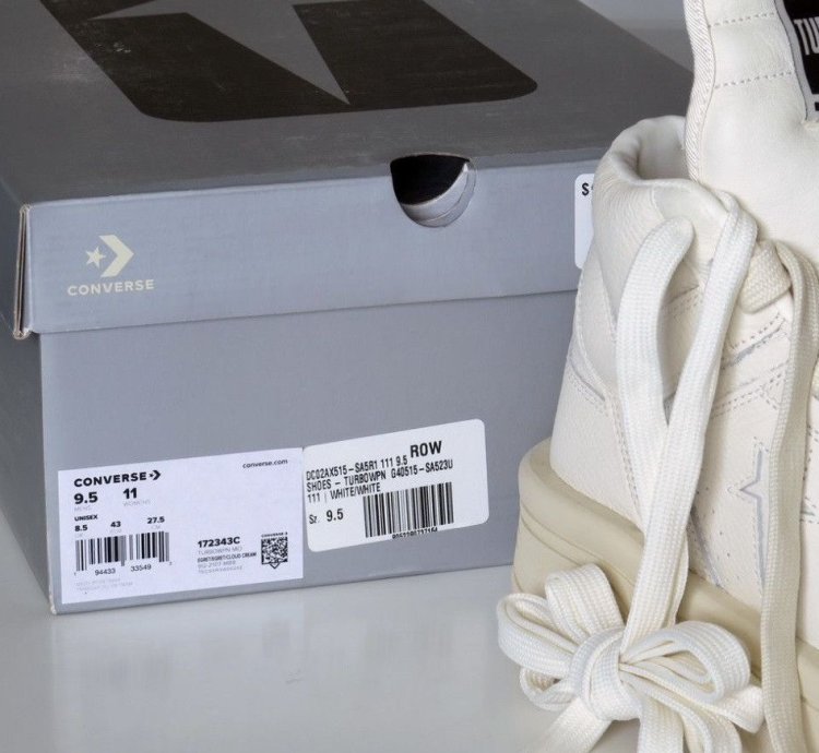 Rick Owens Converse TURBOWPN DRKSHDW Egret Cream White