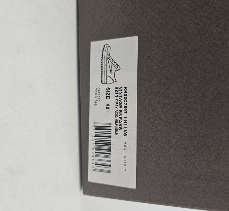 Rick Owens Dirty Acid Milk Vintage Low Top Sneakers New 42