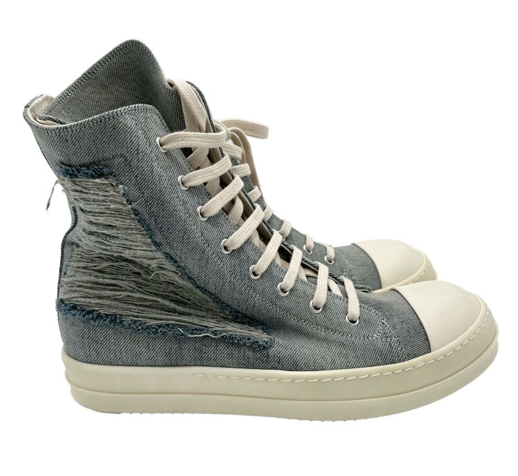 RICK OWENS DISTRESSED BLUE DENIM RAMONE DRKSHDW
