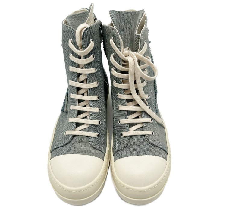 RICK OWENS DISTRESSED BLUE DENIM RAMONE DRKSHDW