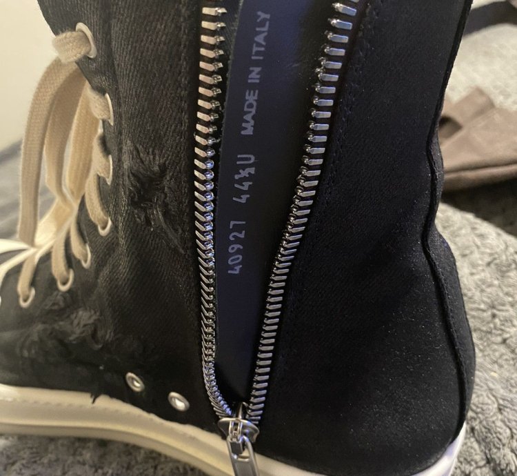 RICK OWENS DRKSHDW Black Foil Slash Hi-Top Ramones