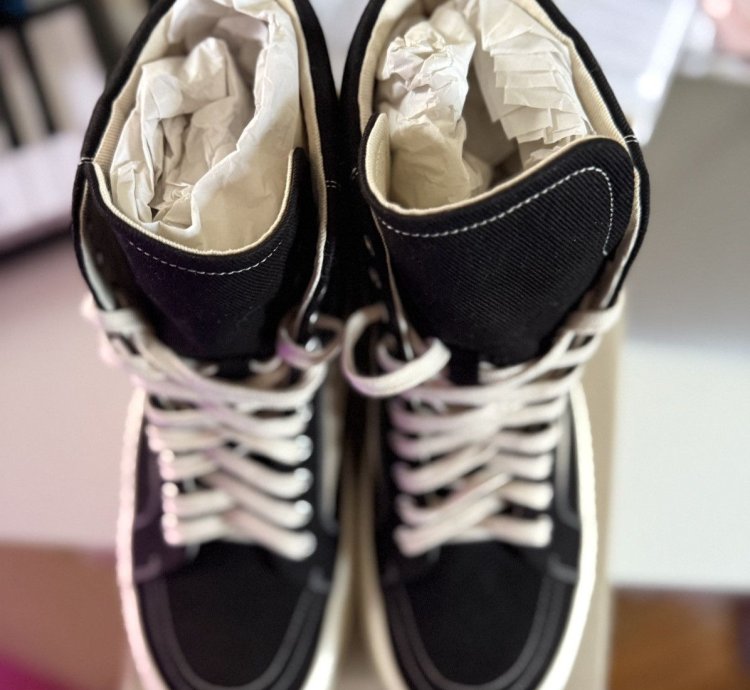 RICK OWENS DRKSHDW Black Porterville High Vintage Sneakers