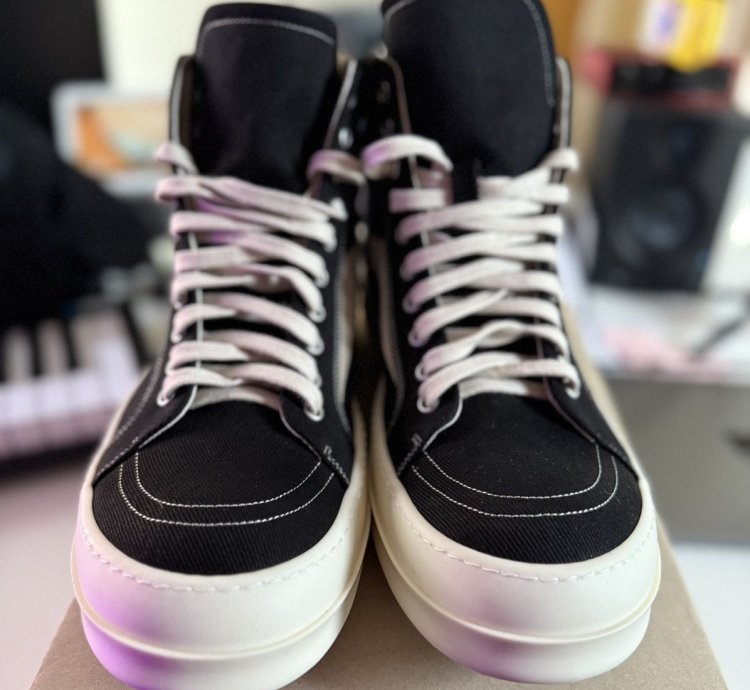 RICK OWENS DRKSHDW Black Porterville High Vintage Sneakers