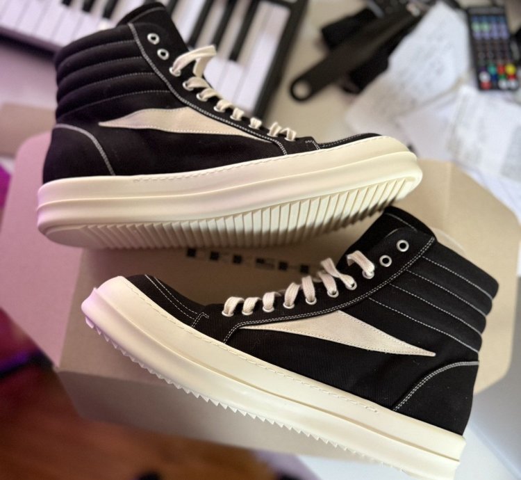 RICK OWENS DRKSHDW Black Porterville High Vintage Sneakers