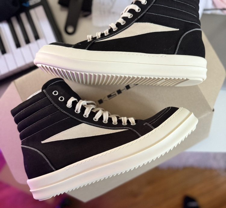 RICK OWENS DRKSHDW Black Porterville High Vintage Sneakers