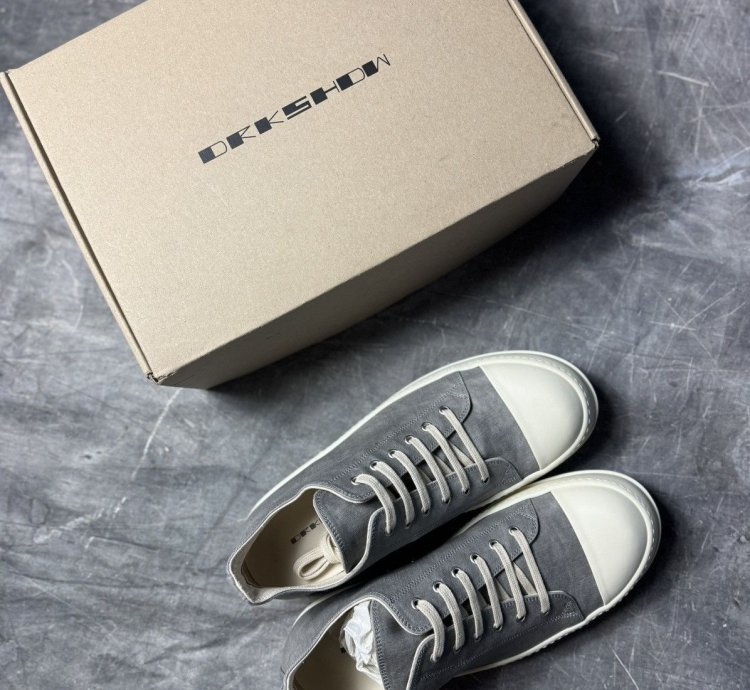 Rick Owens Drkshdw Denim Pearl Milk Low Sneaks