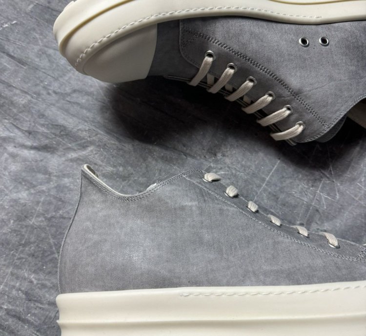 Rick Owens Drkshdw Denim Pearl Milk Low Sneaks