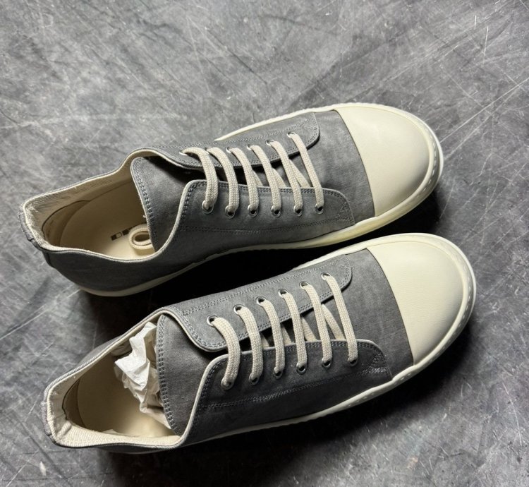 Rick Owens Drkshdw Denim Pearl Milk Low Sneaks