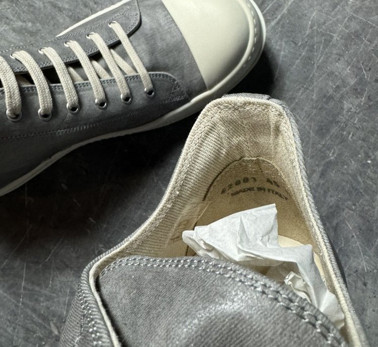 Rick Owens Drkshdw Denim Pearl Milk Low Sneaks