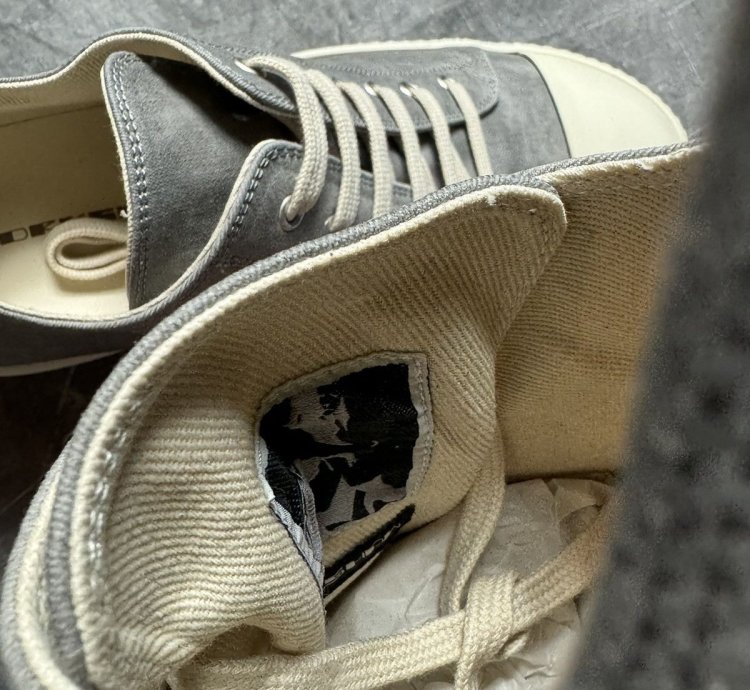 Rick Owens Drkshdw Denim Pearl Milk Low Sneaks
