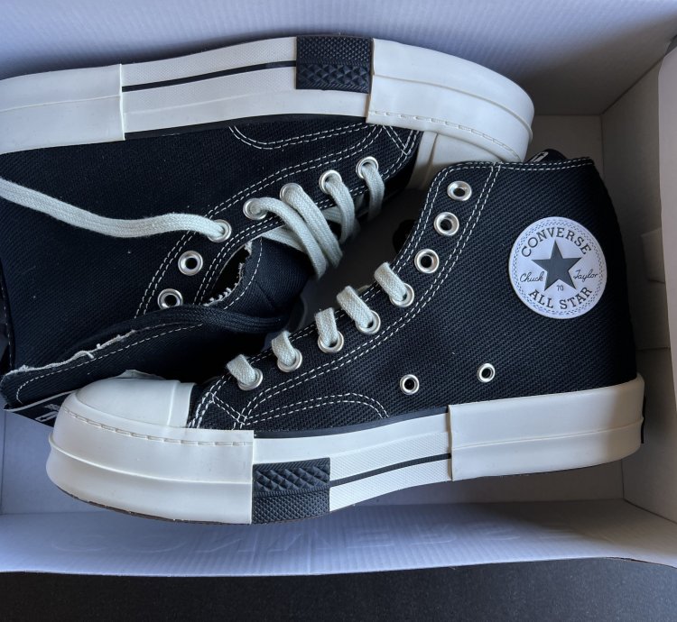 RICK OWENS DRKSHDW DRKSTAR CHUCK 70 HIGH BLACK