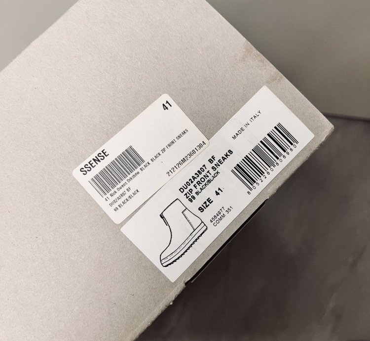 Rick Owens Drkshdw Front Zip Wax Denim Sneaker FINAL SALE