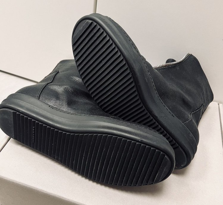 Rick Owens Drkshdw Front Zip Wax Denim Sneaker FINAL SALE