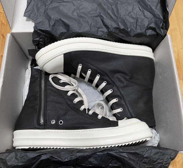 Rick owens drkshdw fw14 waxed ramones high top sneakers