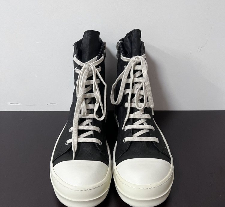 Rick owens drkshdw fw14 waxed ramones high top sneakers