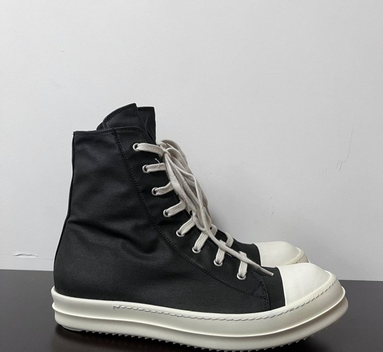 Rick owens drkshdw fw14 waxed ramones high top sneakers