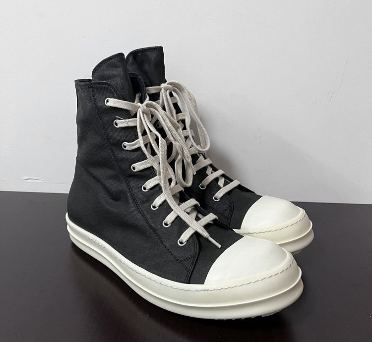 Rick owens drkshdw fw14 waxed ramones high top sneakers