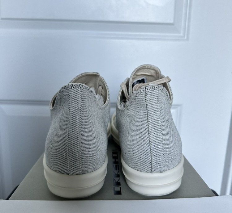 Rick Owens DRKSHDW GREY CANVAS LOW Ramones Melange Milk 46