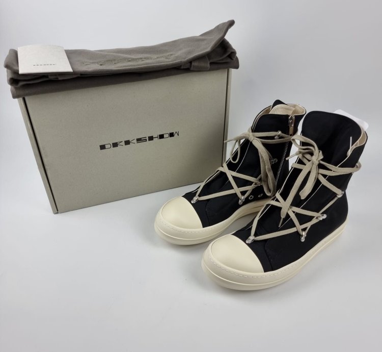 Rick Owens DRKSHDW Hexa Black High Top Sneakers New 40
