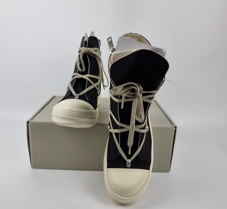 Rick Owens DRKSHDW Hexa Black High Top Sneakers New 44