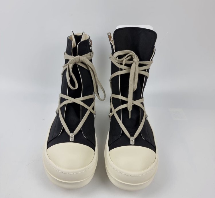 Rick Owens DRKSHDW Hexa Black High Top Sneakers New 44