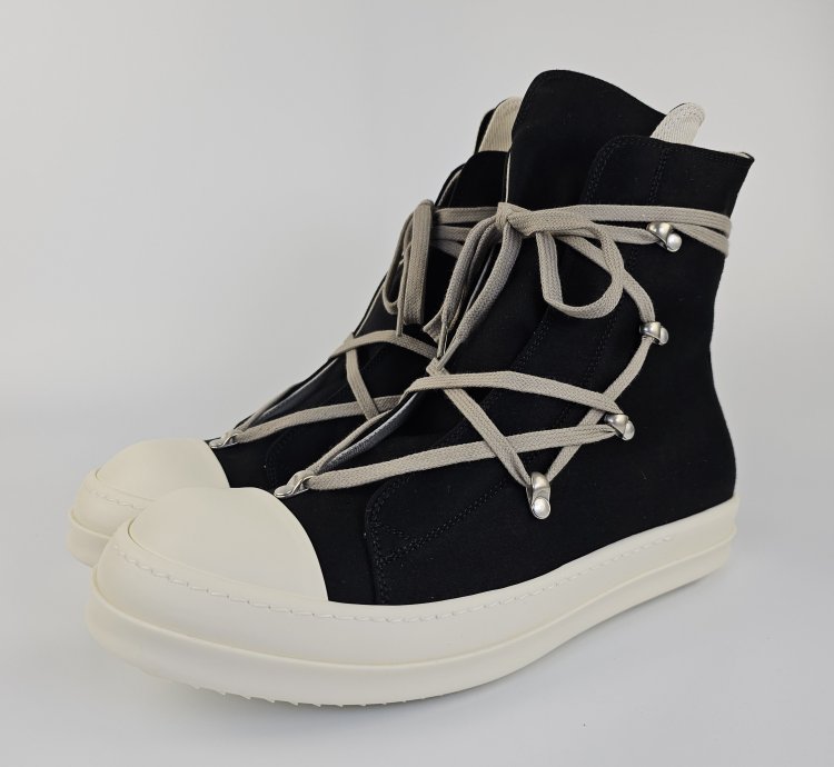 Rick Owens DRKSHDW Hexa Black High Top Sneakers New 45 5