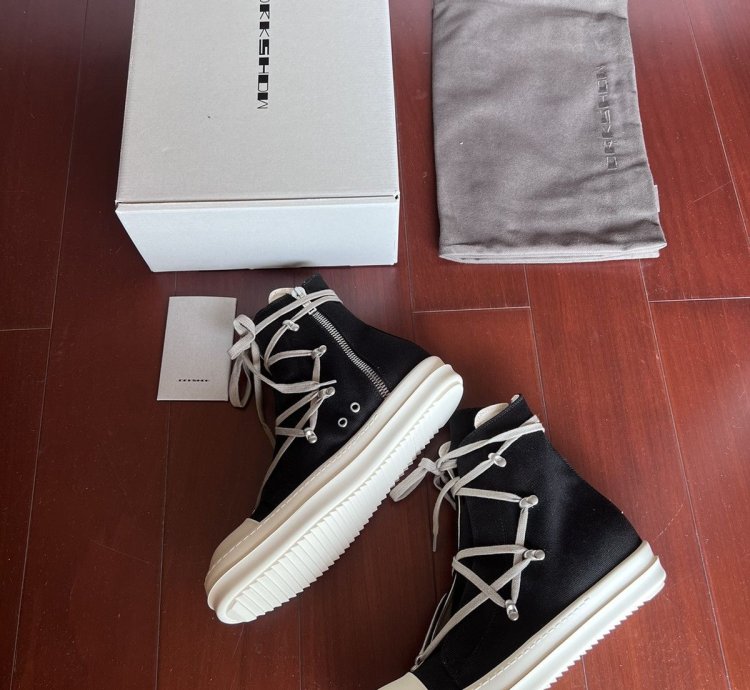 Rick owens drkshdw hexagram ramones in black milk size44