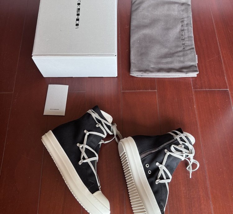 Rick owens drkshdw hexagram ramones in black milk size44