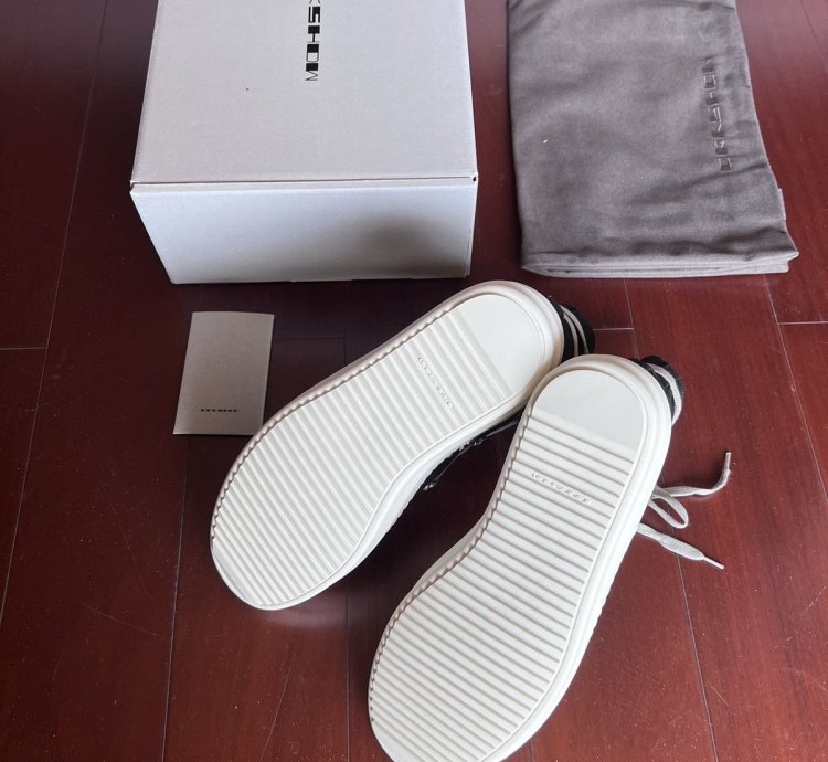 Rick owens drkshdw hexagram ramones in black milk size44