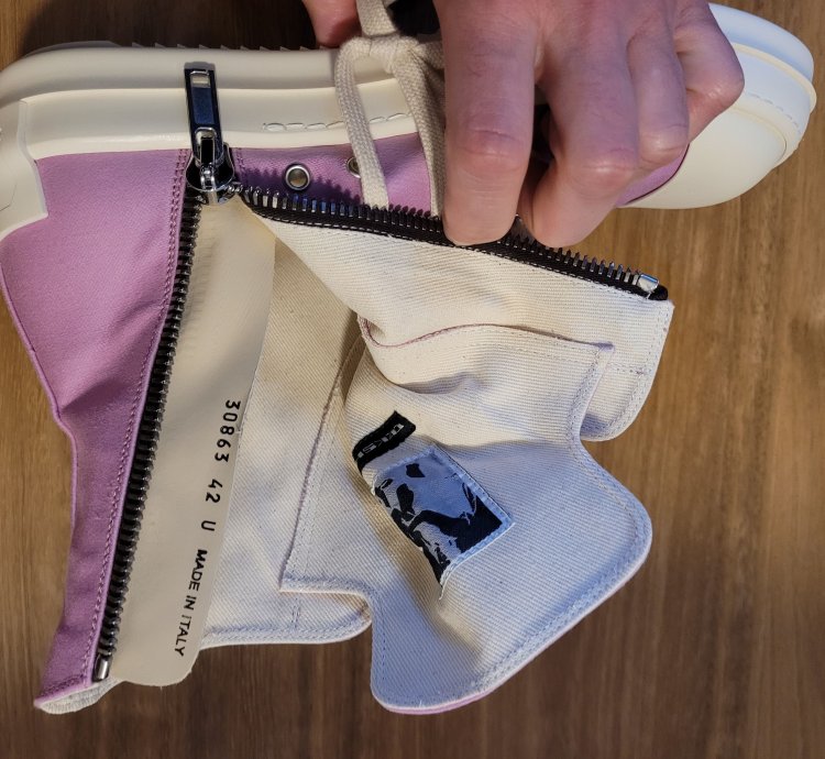 Rick Owens DRKSHDW High Top Ramones Pink Sneakers