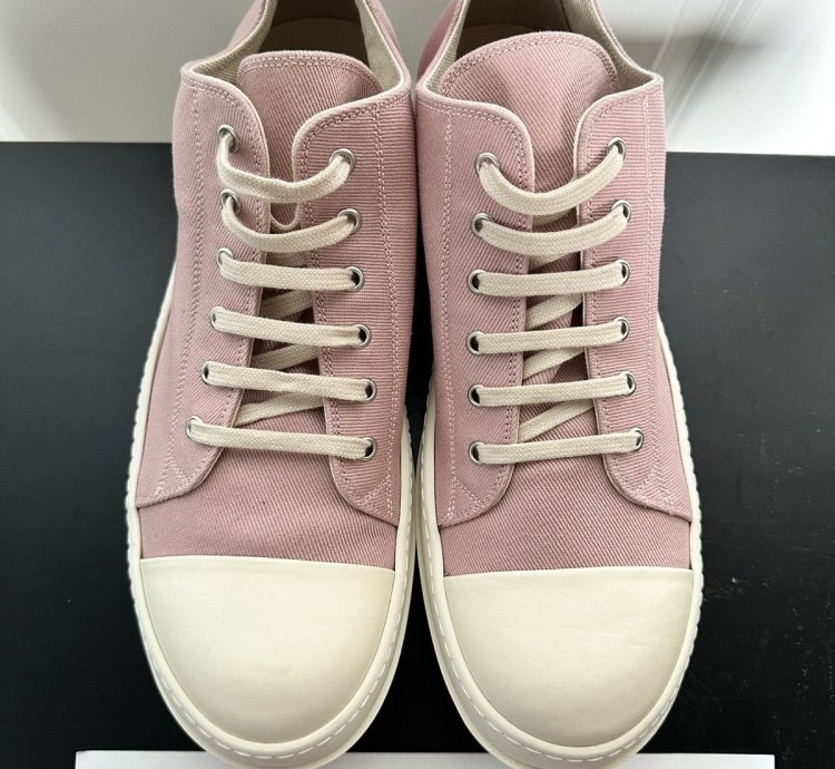 Rick Owens DRKSHDW Low Ramones Pink Sneaker Vintage Canvas