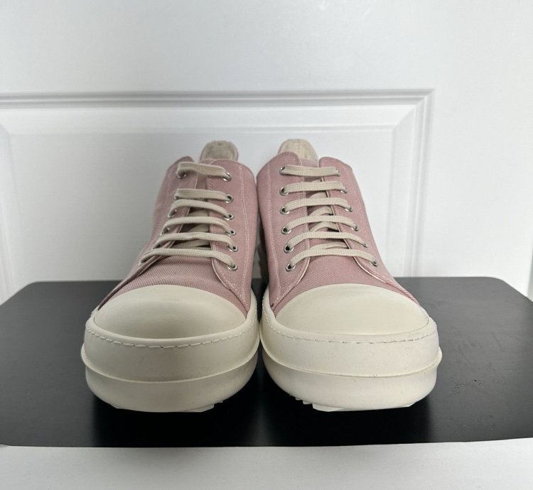 Rick Owens DRKSHDW Low Ramones Pink Sneaker Vintage Canvas