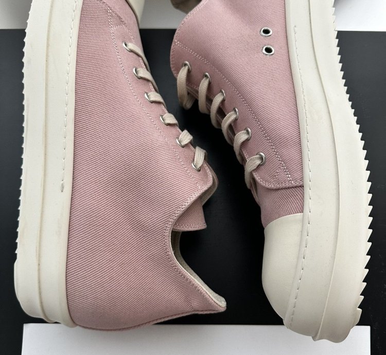 Rick Owens DRKSHDW Low Ramones Pink Sneaker Vintage Canvas