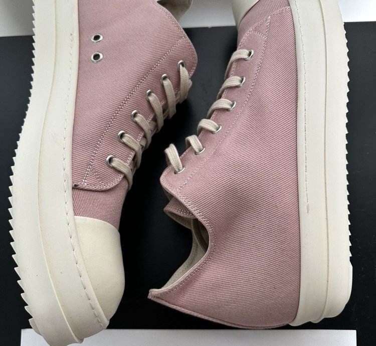 Rick Owens DRKSHDW Low Ramones Pink Sneaker Vintage Canvas