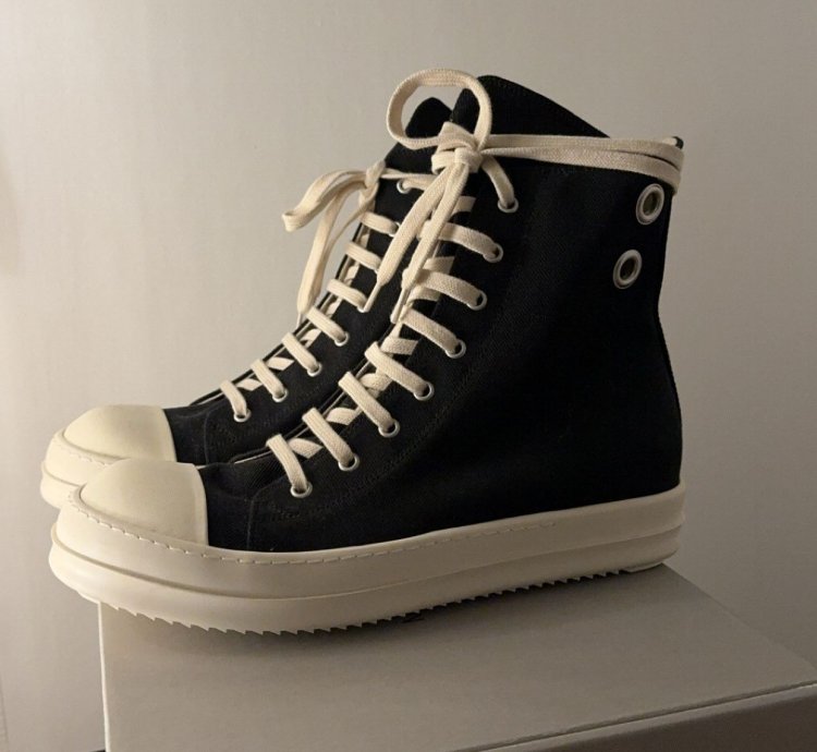 Rick Owens DRKSHDW Luxor Ramones With Details Black Milk
